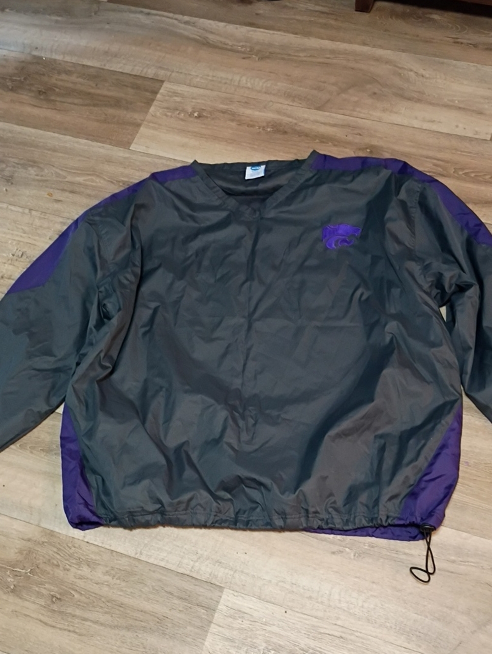 NCAA Charcoal and Purple Raglan Pullover Windbreaker